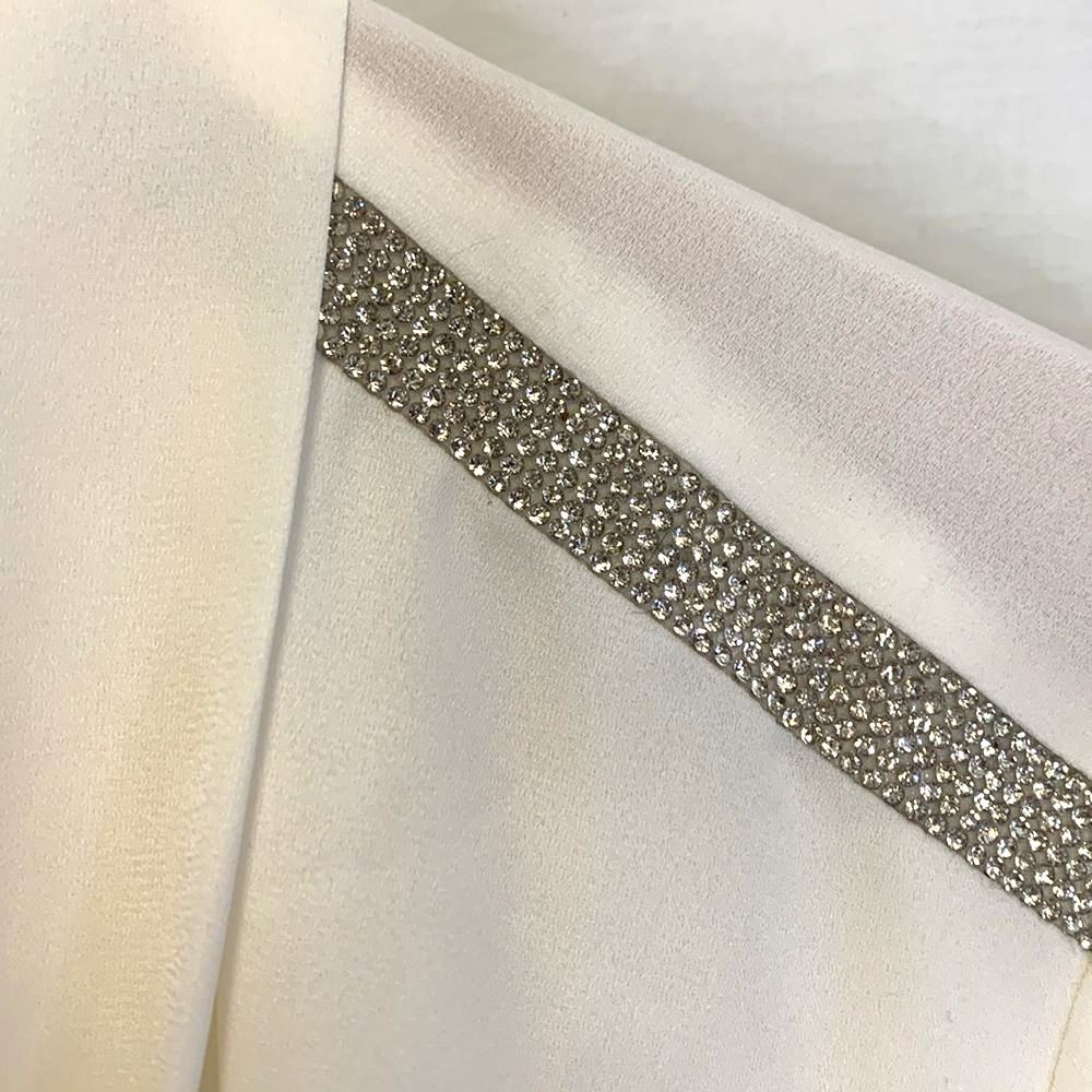 Karen Kane NWT Ivory Tie V-Neck Rhinestone Embellished LS Career Blouse Sz 1X - Picture 5 of 14